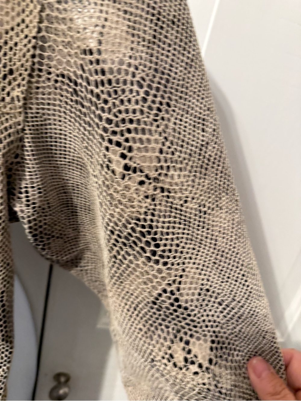 Liz Claiborne Beige Snake-Print Leather Jacket - Picture 6 of 10